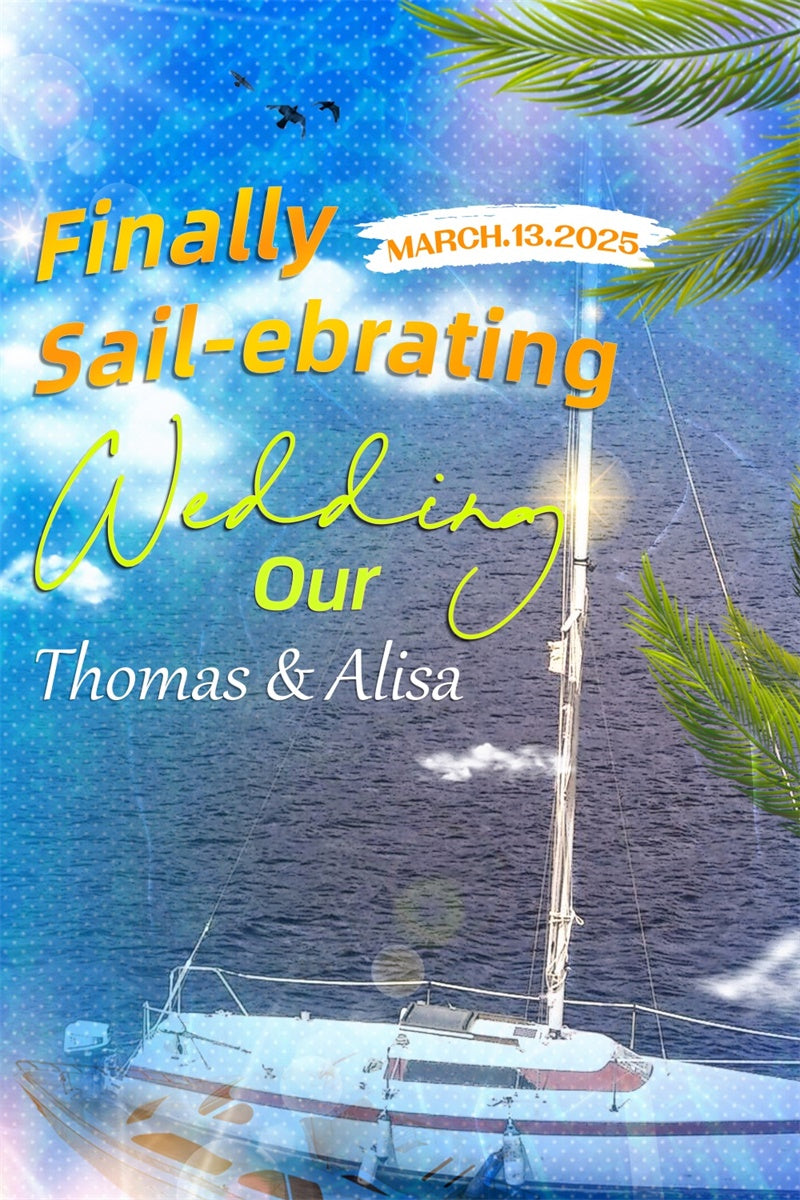 Custom Backdrop For Wedding Romantic Sailing Backdrop UK LXX4-96
