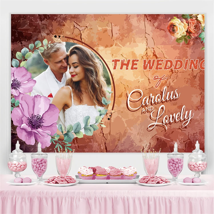 Custom Wedding Backdrops Rustic Floral Celebration Backdrop UK LXX4-97