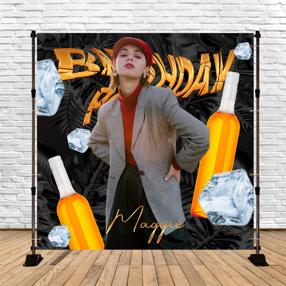 Happy Birthday Backdrop Cocktail Bash Custom Backdrop UK LXX5-115