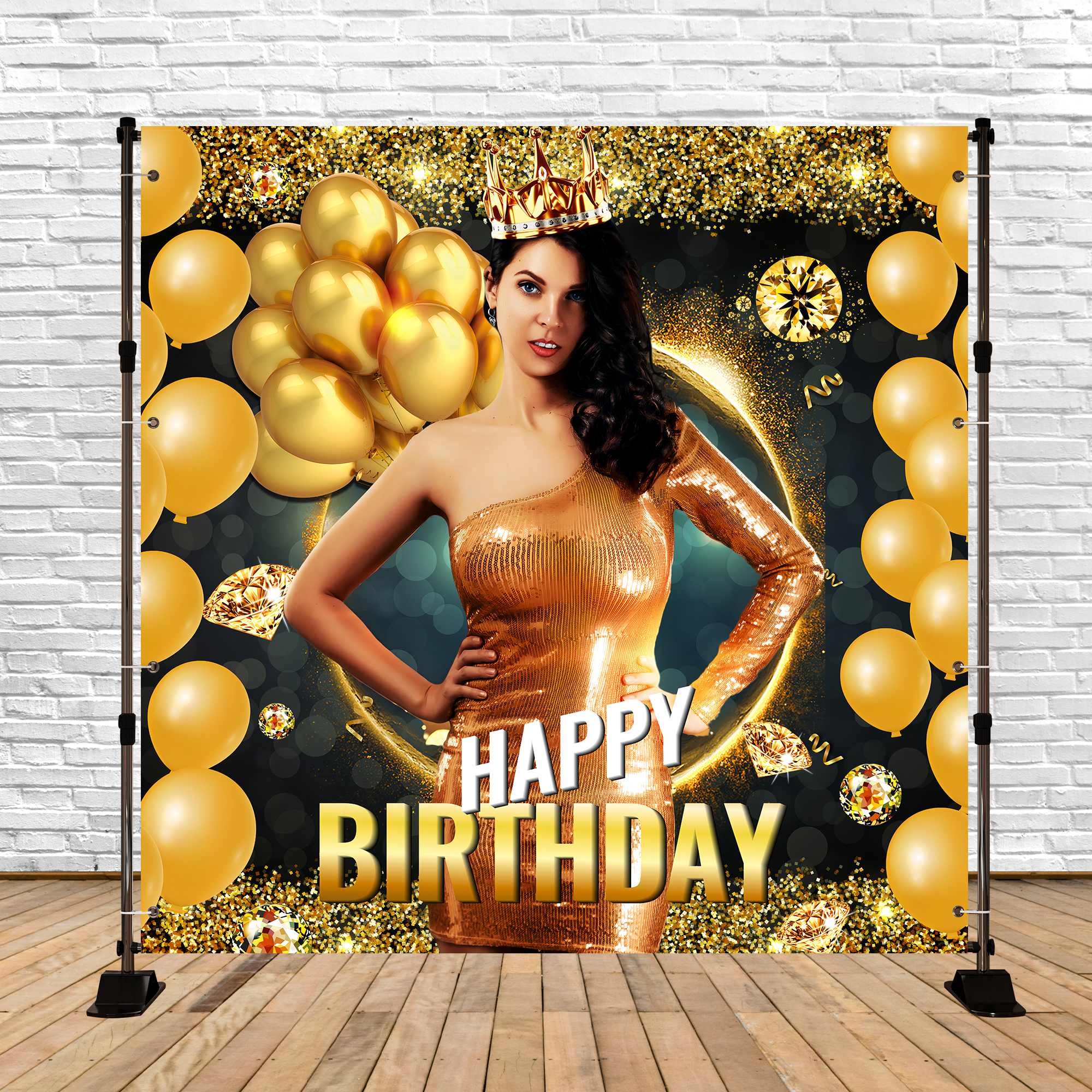 Birthday Backdrops Sparkle Party Balloons Personalized Backdrop UK LXX5-116