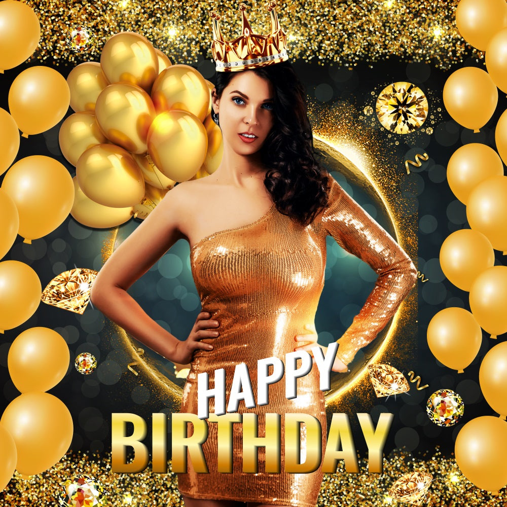 Birthday Backdrops Sparkle Party Balloons Personalized Backdrop UK LXX5-116