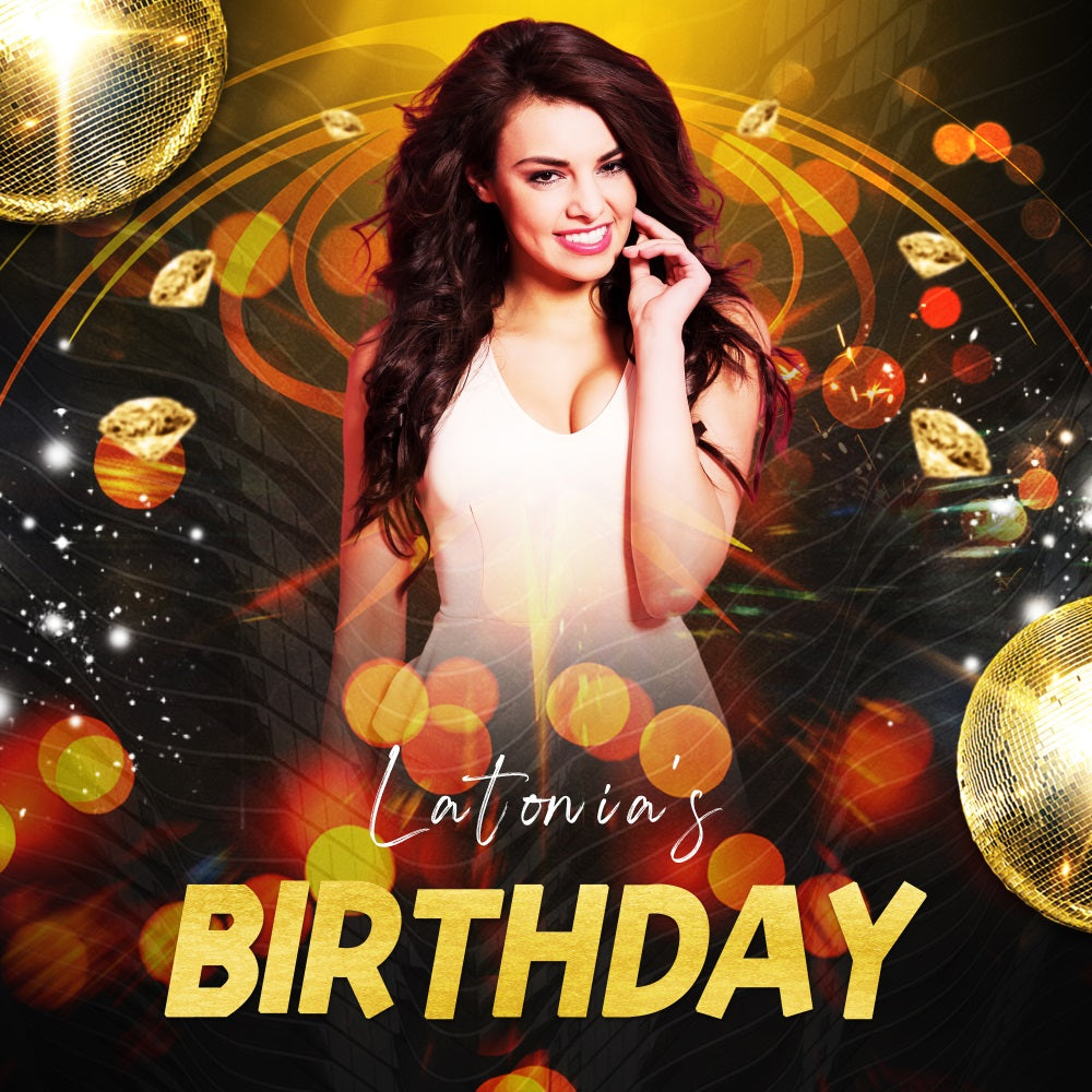 Custom Backdrop For Birthday Party Golden Glow Backdrop UK LXX5-118