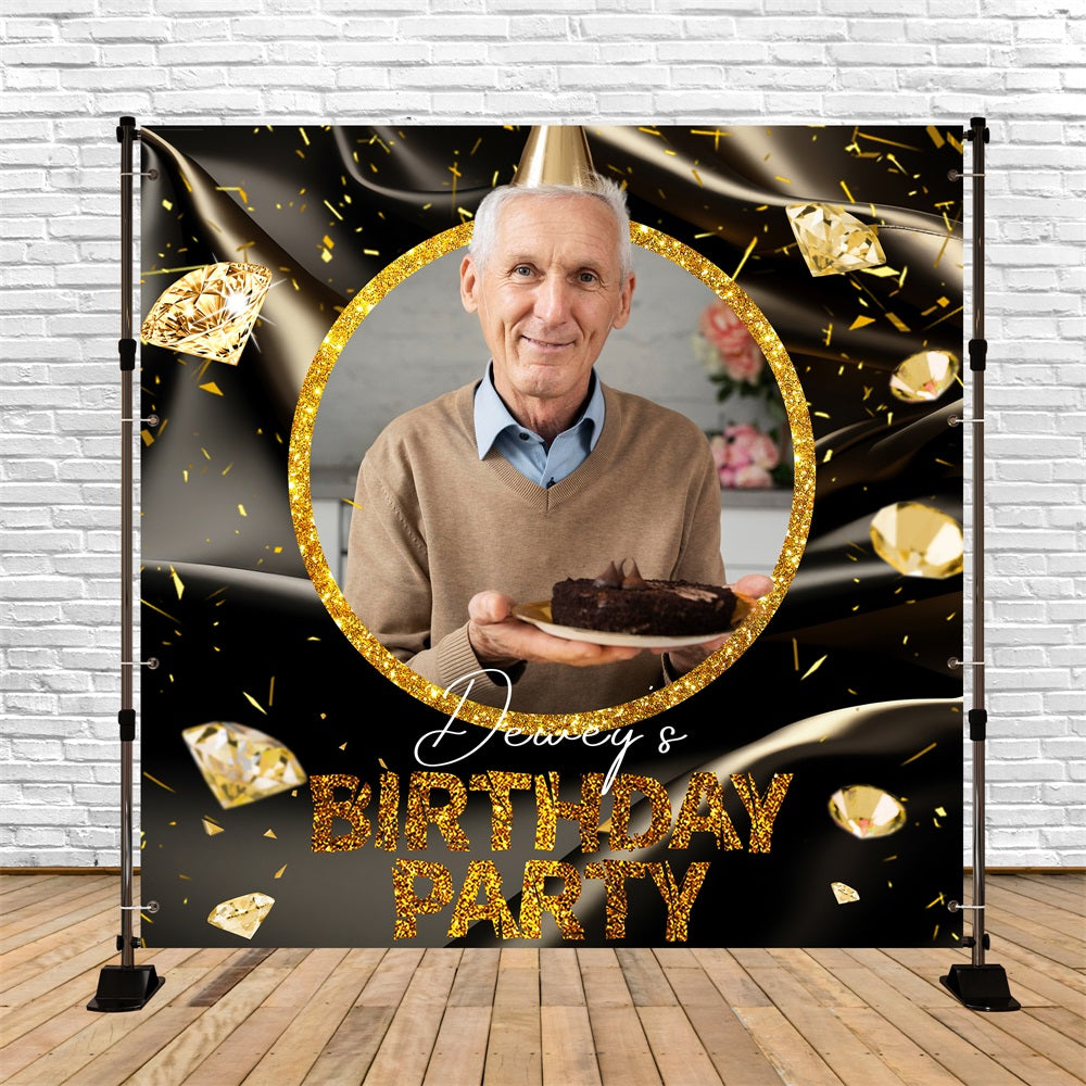 Custom Birthday Backdrops Sparkling Diamond Celebration Backdrop UK LXX5-121