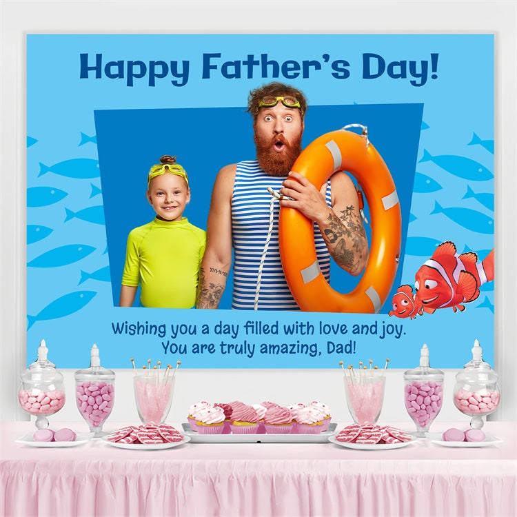 Fathers Day Backdrop Funny Pool Day Custom Backdrop UK LXX5-16