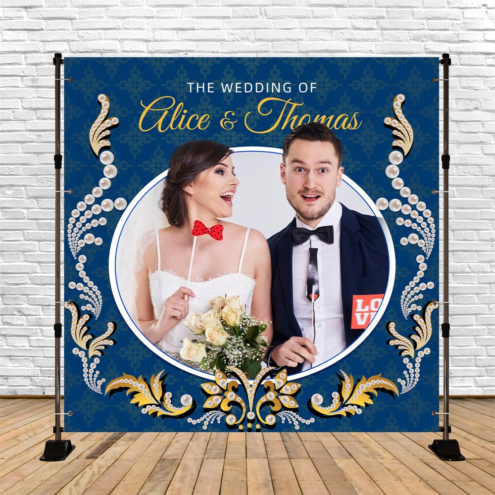 Backdrops For Wedding Elegant Pearl Blue Customized Backdrop UK LXX5-179