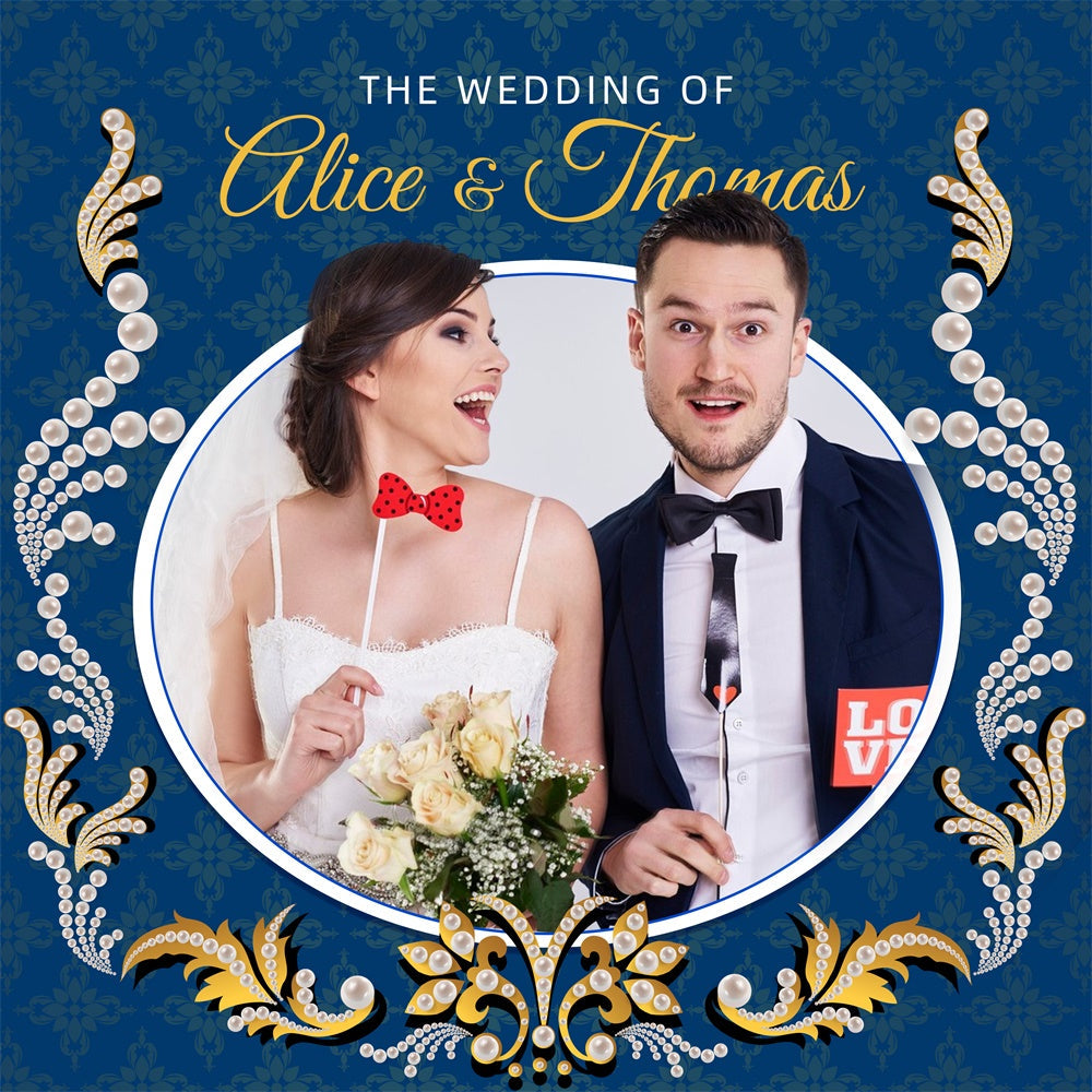 Backdrops For Wedding Elegant Pearl Blue Customized Backdrop UK LXX5-179