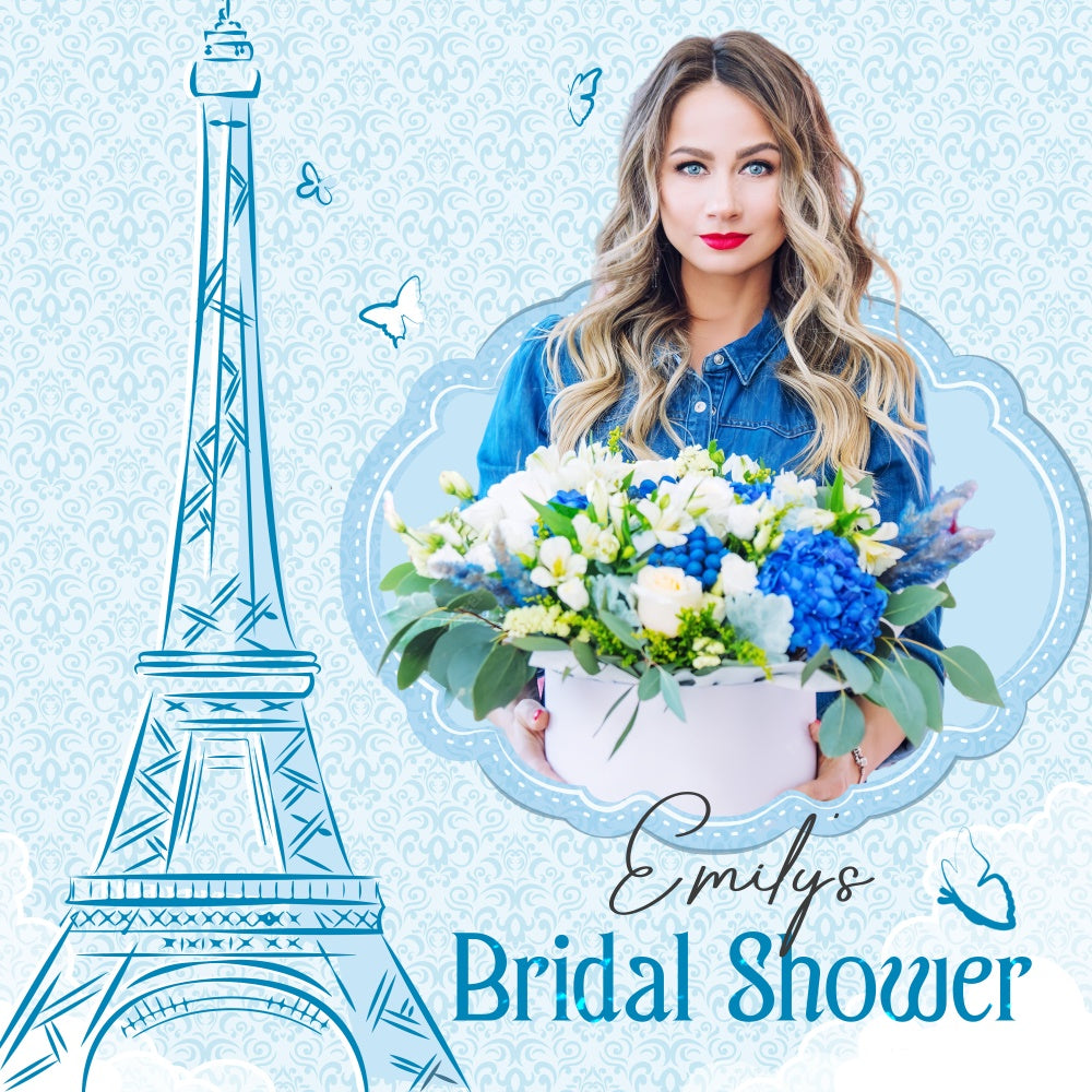 Bridal Shower Backdrops Paris Chic Floral Customized Backdrop UK LXX5-181