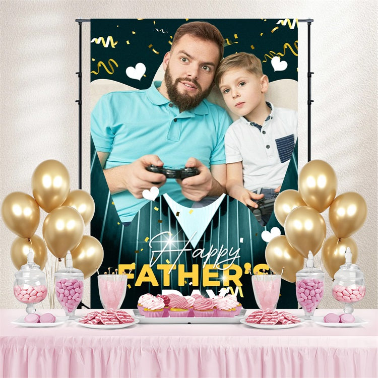 Father's Day Photo Backdrop Confetti Love Celebration Customized Backdrop UK LXX5-19