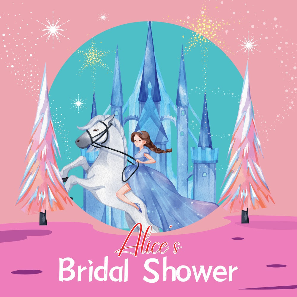 Bridal Shower Photo Backdrop Fairytale Castle Custom Backdrop UK LXX5-193