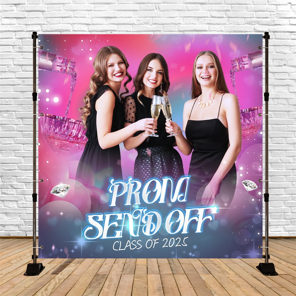 Prom Backdrops Glam Champagne Toast Custom Party Graduation Backdrop UK LXX5-217