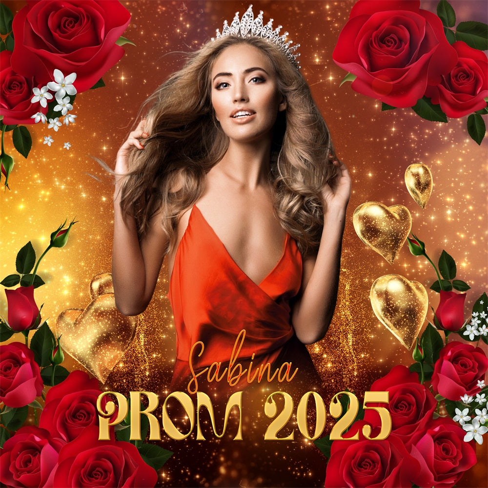 Prom Backdrops Radiance Roses Customized Party Graduation Backdrop UK LXX5-231