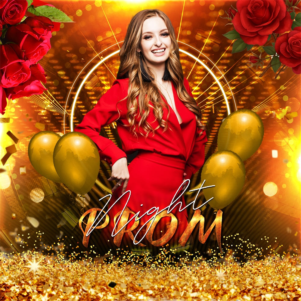 Prom Photo Backdrop Disco Rose Night Personalised Party Graduation Backdrop UK LXX5-232