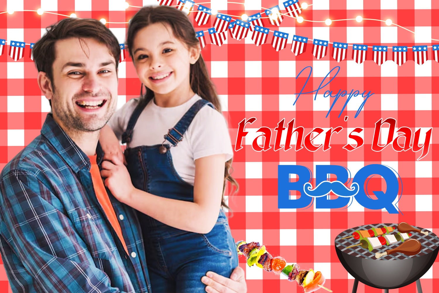 Fathers Day Photo Backdrop Ideas Sweet BBQ Moment Personalized Backdrop UK LXX5-26