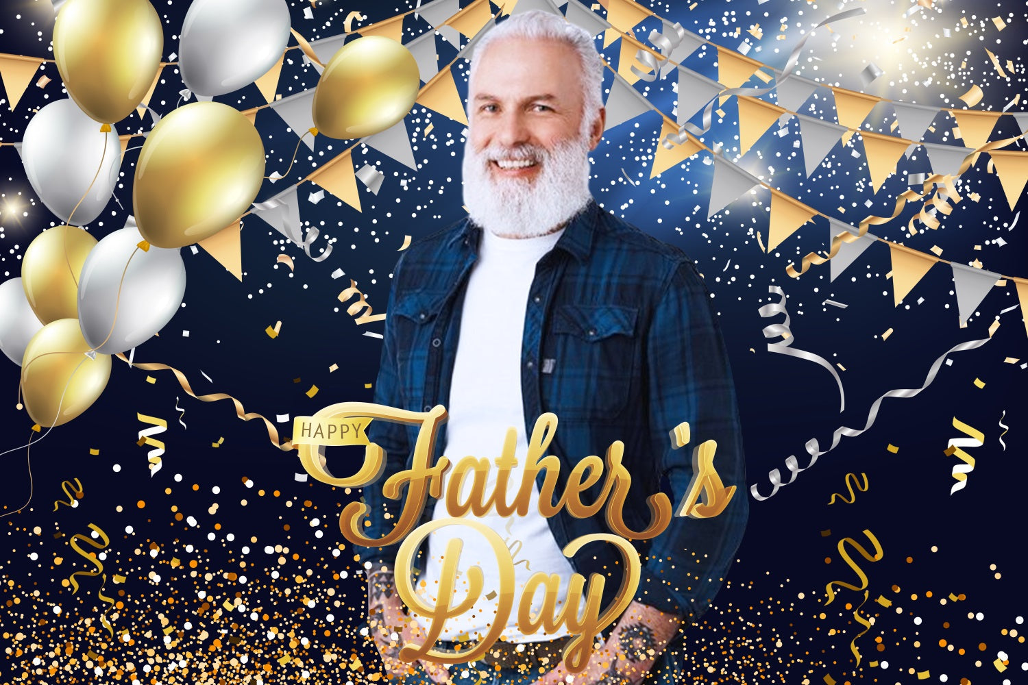 Backdrop For Fathers Day Balloons Sparkle Celebration Customized Backdrop UK LXX5-27
