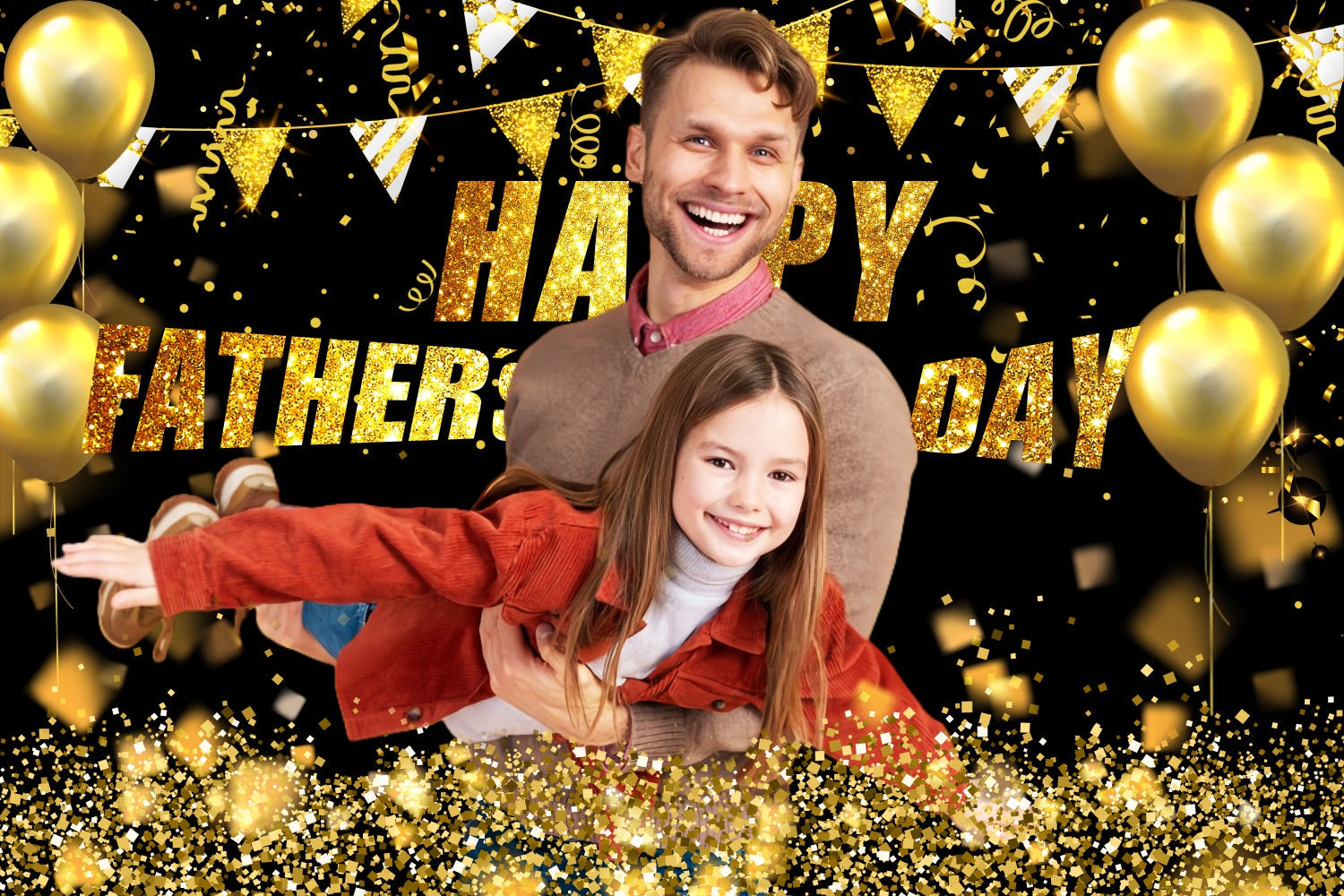 Backdrop Fathers Day Glitter Balloons Fun Personalised Backdrop UK LXX5-28