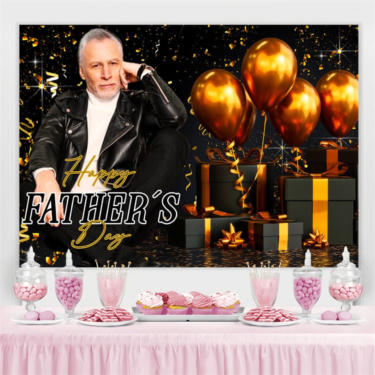 Fathers Day Backdrops Gold Balloons Gift Personalised Backdrop UK LXX5-37