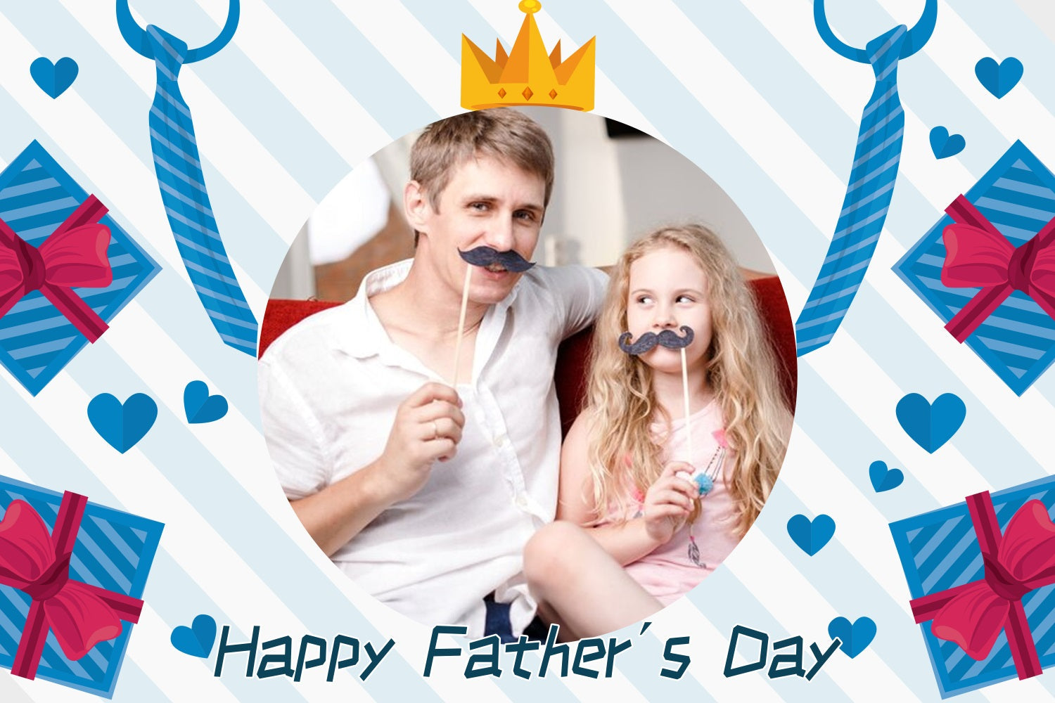 Father's Day Backdrops Gift Tie Heart Crown Customized Backdrop UK LXX5-4