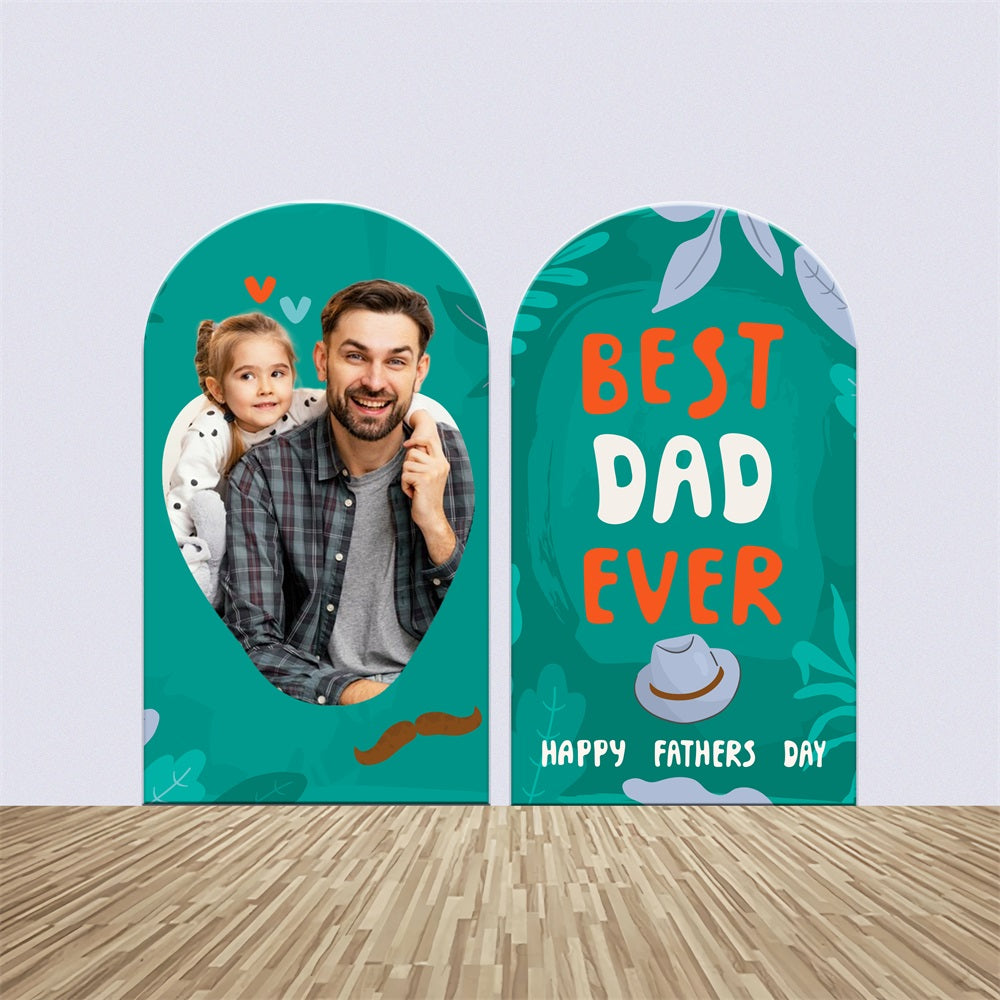 Father's Day Backdrop Cartoon Leaves Green Custom Arch Backdrop Kit UK LXX5-7