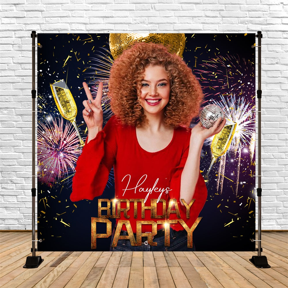 Birthday Backdrops Glittering Fireworks Disco Custom Backdrop UK LXX5-90