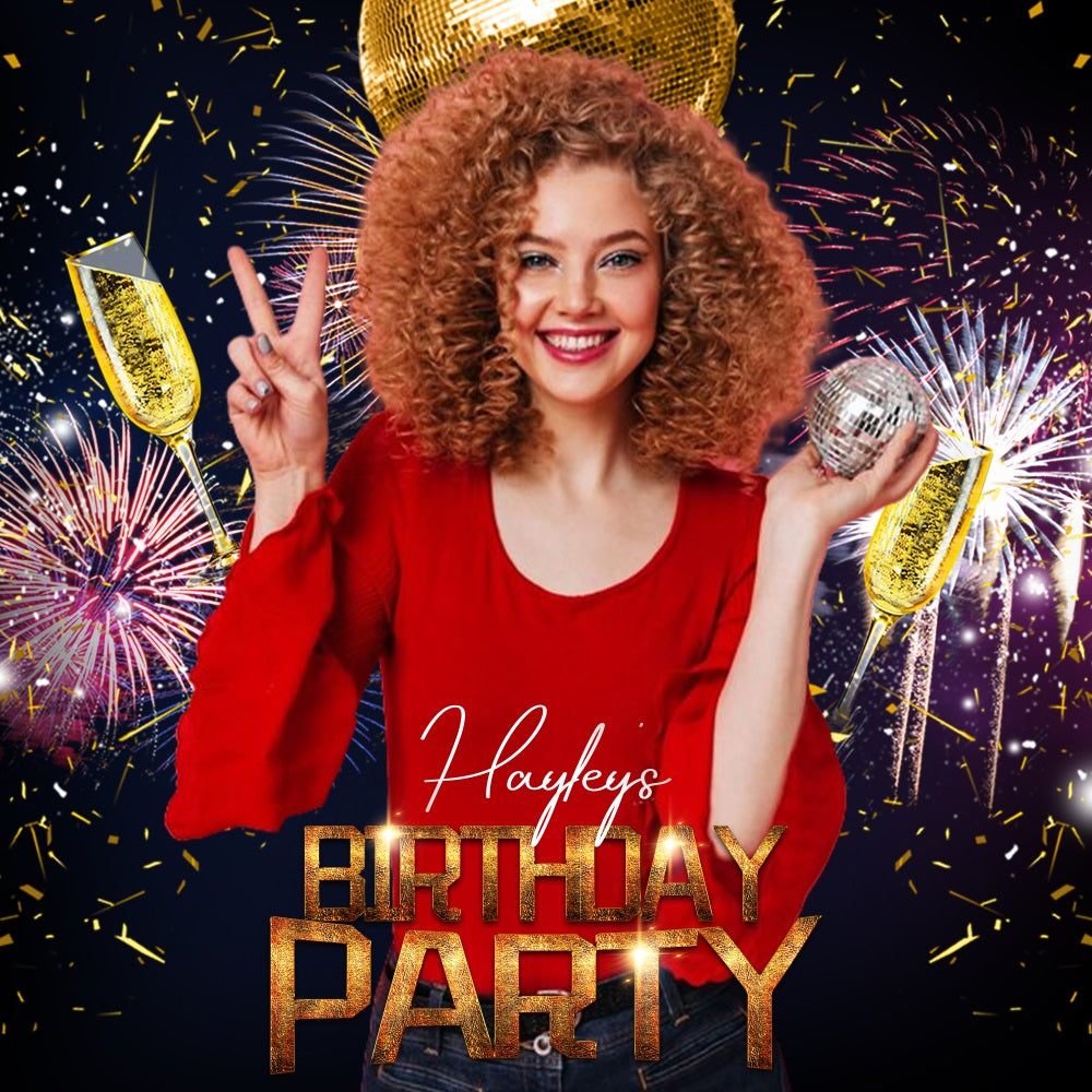 Birthday Backdrops Glittering Fireworks Disco Custom Backdrop UK LXX5-90