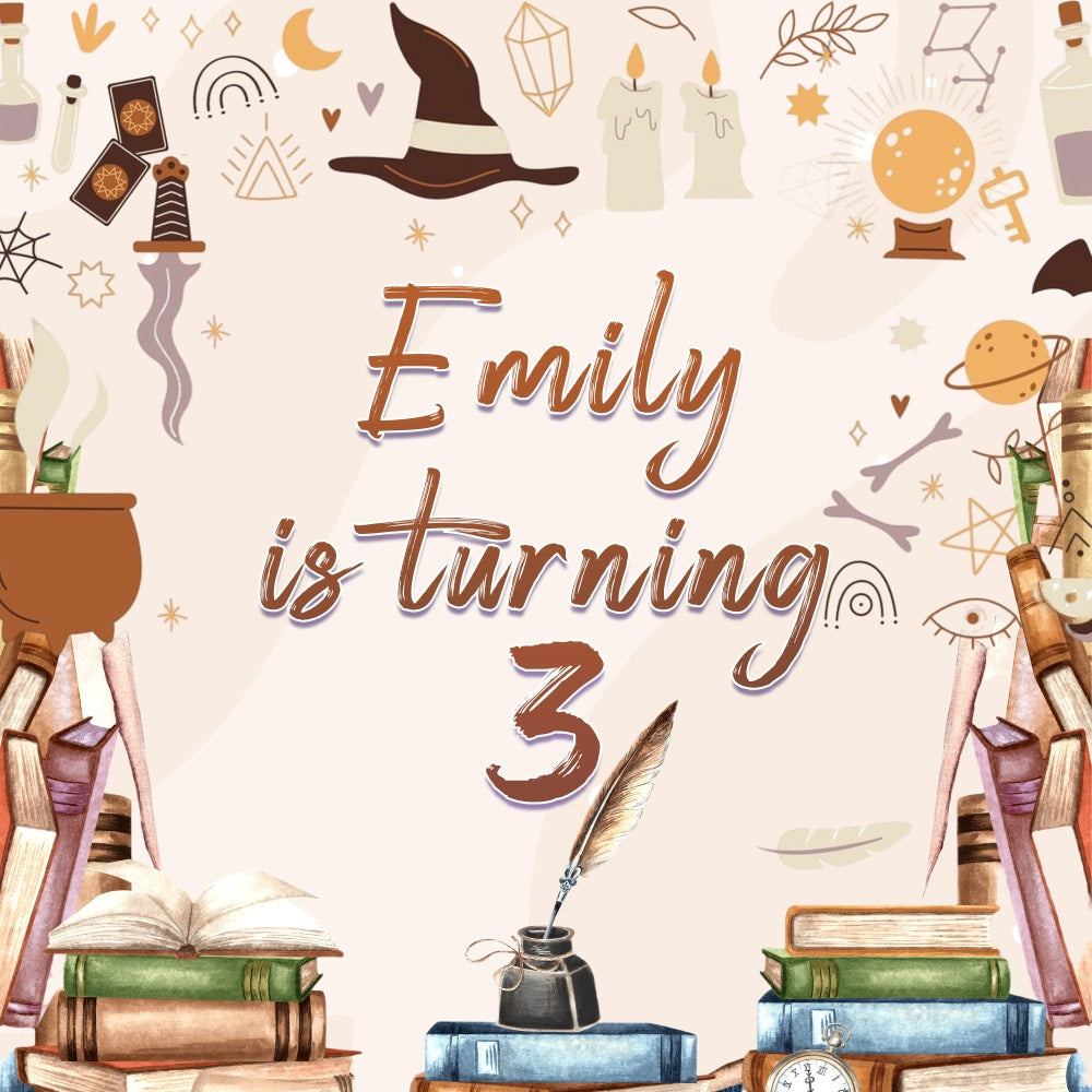 Custom Birthday Backdrops Enchanted Books 3rd Backdrop UK LXX5-96