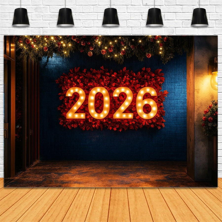 2026 New Year Backdrop Festive Lighted Decorations Happy New Years Backdrop UK LXX510-10