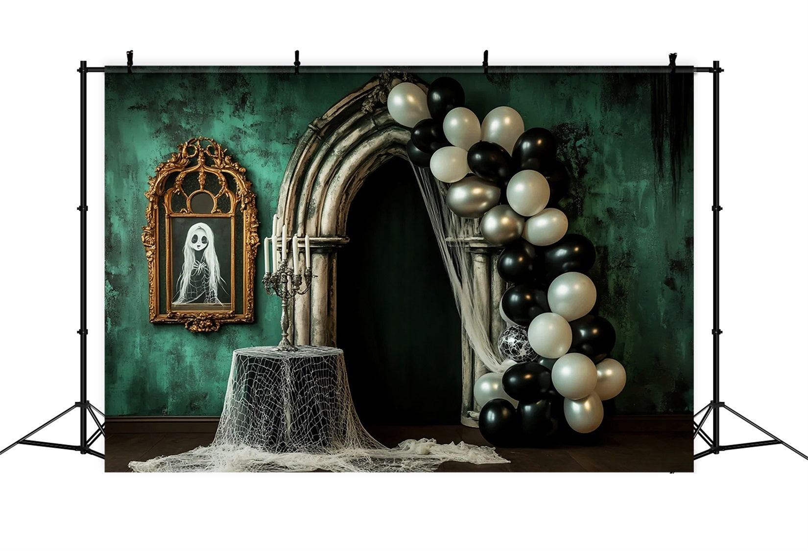 Vintage Wall Backdrop Haunted Emerald Archway Decor Victorian Backdrops UK LXX510-107