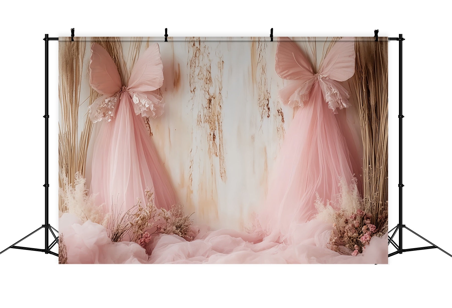 Bow Backdrop Blush Butterfly Tulle Garden Victorian Photography Backdrops UK LXX510-118