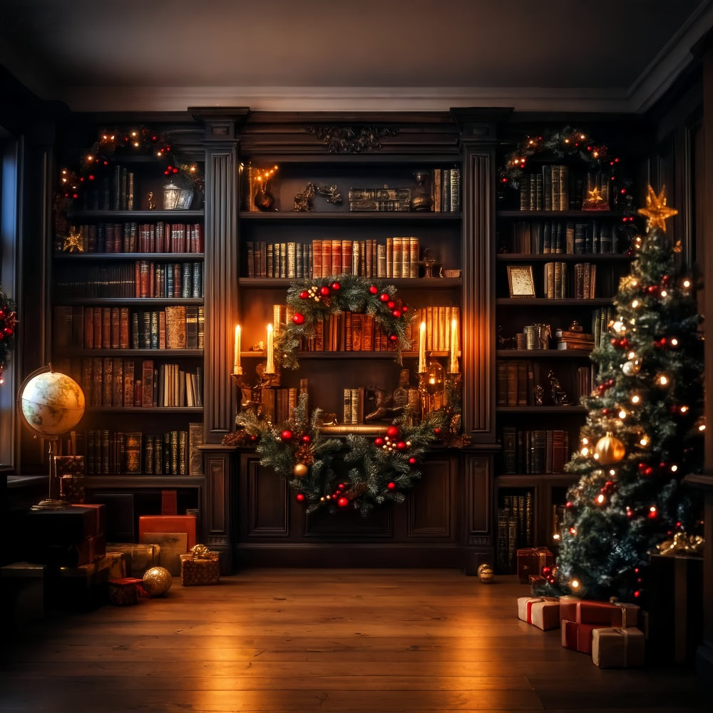 Victorian Christmas Backdrop Classic Study Fireplace Victorian Backdrop UK LXX510-124