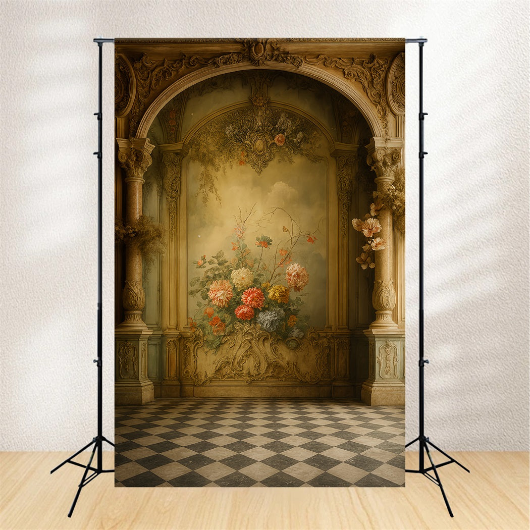 Vintage Wall Backdrop Baroque Arch Bloom Hall Victorian Backdrop UK LXX510-127