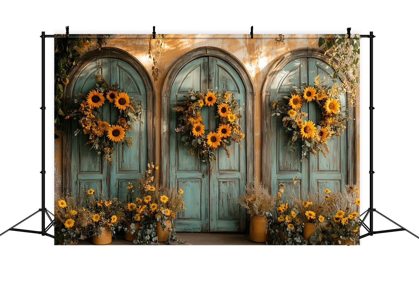 Vintage Wall Backdrop Sunflower Arch Doorway Charm Victorian Photo Backdrop UK LXX510-132