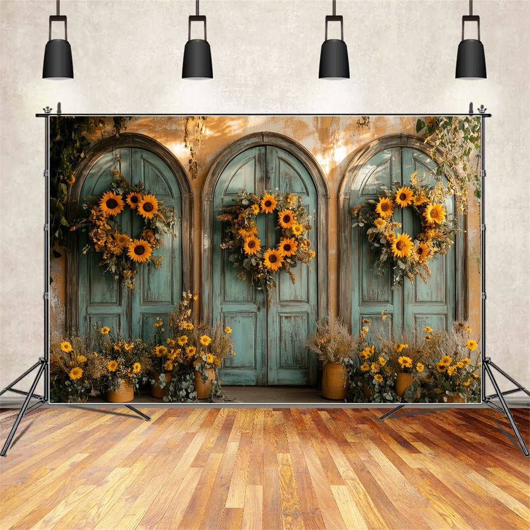 Vintage Wall Backdrop Sunflower Arch Doorway Charm Victorian Photo Backdrop UK LXX510-132