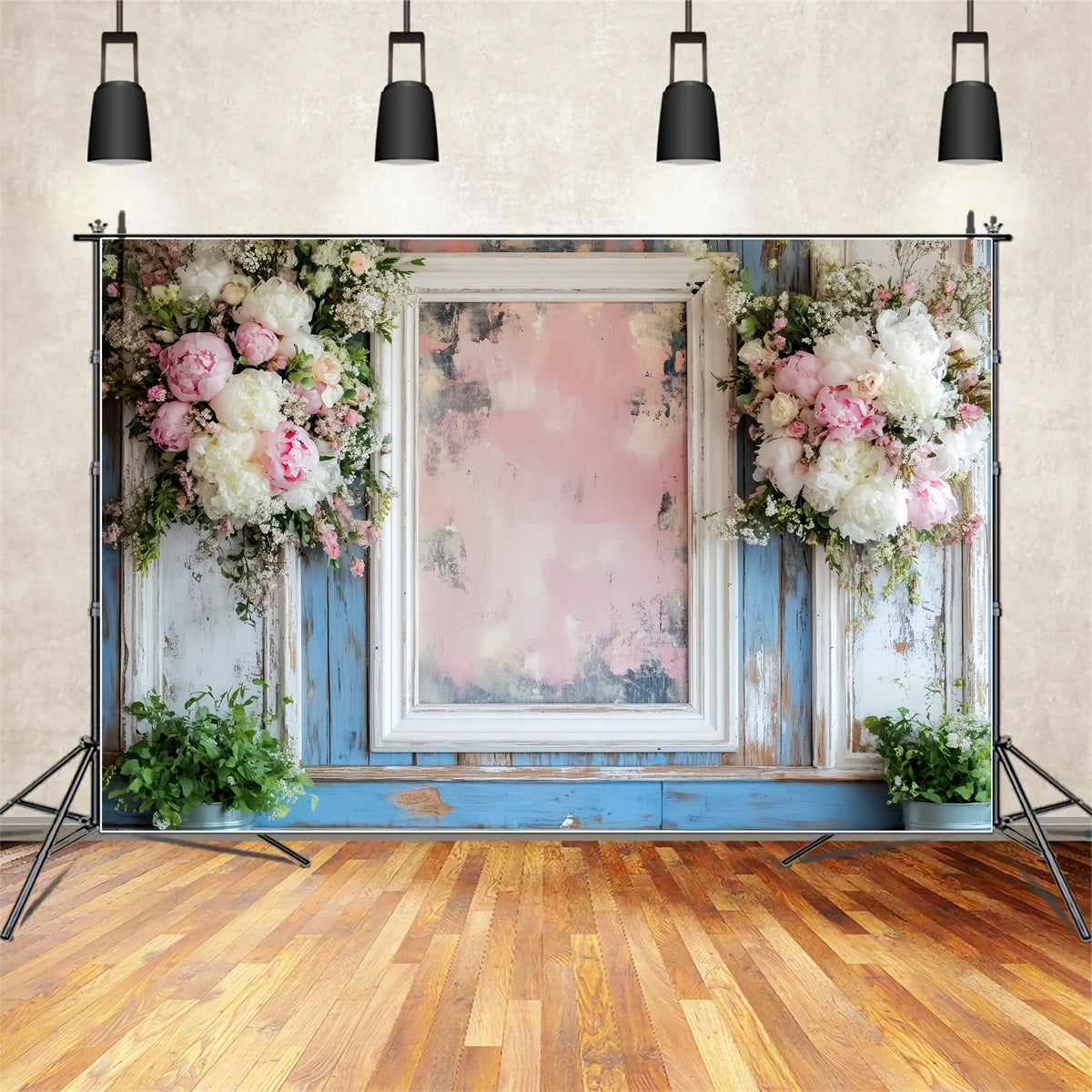 Vintage Wall Backdrop Pastel Floral Frame Accent Victorian Backdrops UK LXX510-133