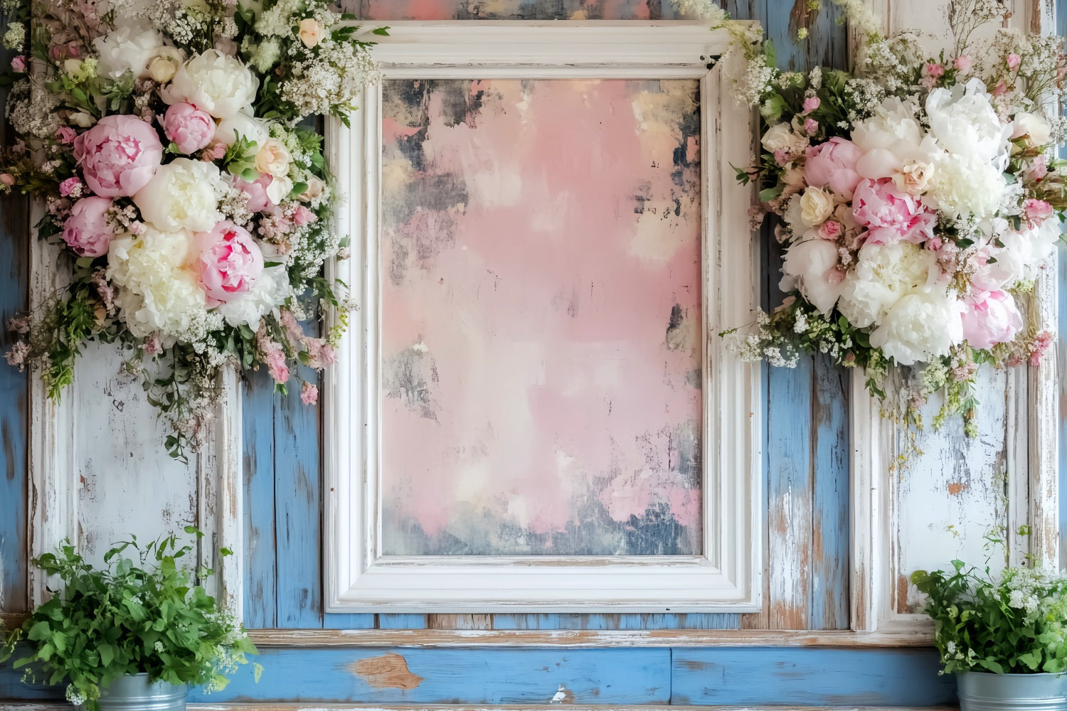 Vintage Wall Backdrop Pastel Floral Frame Accent Victorian Backdrops UK LXX510-133