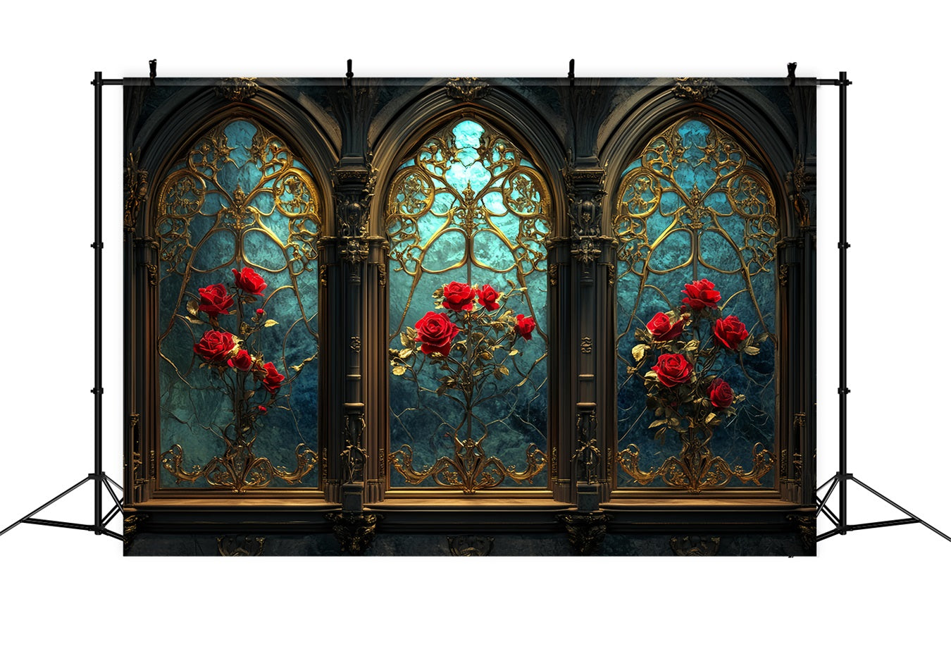 Vintage Wall Backdrop Gothic Rose Stained Elegance Victorian Backdrop UK LXX510-134