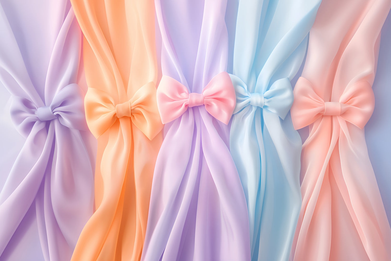 Bow Backdrop Soft Pastel Draped Ribbons Wedding Backdrop UK LXX510-161