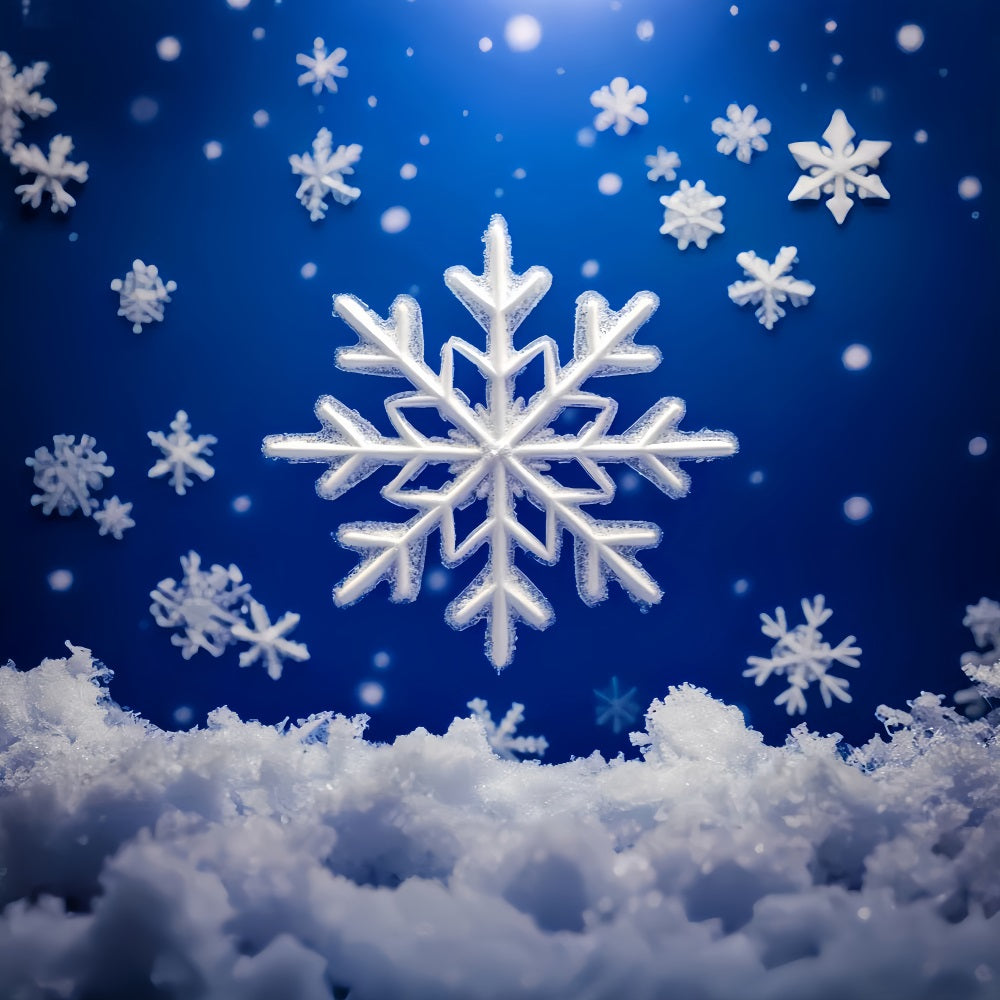 Snowflake Backdrop Sparkling White Snow Winter Photography Backdrops UK LXX510-59