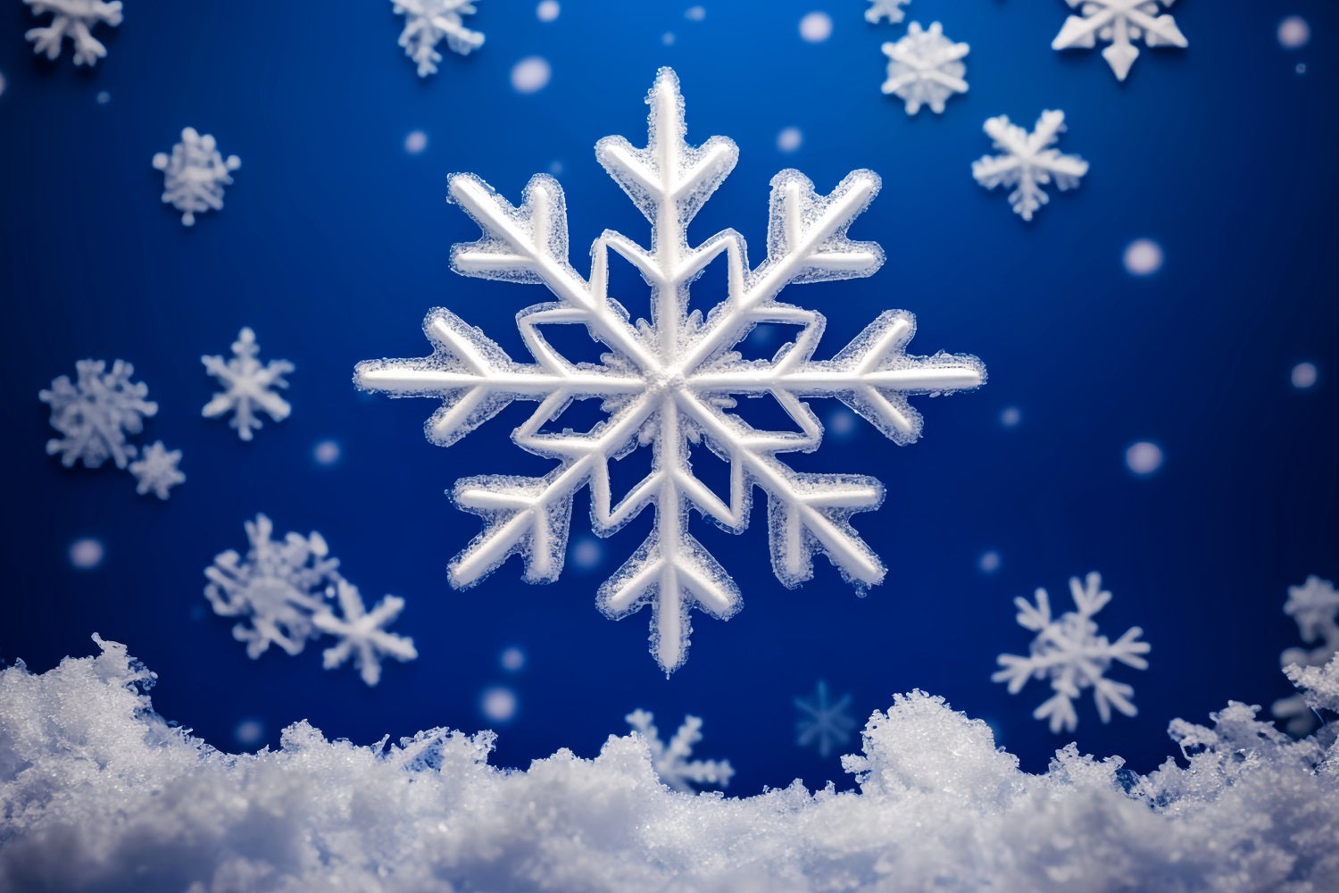 Snowflake Backdrop Sparkling White Snow Winter Photography Backdrops UK LXX510-59