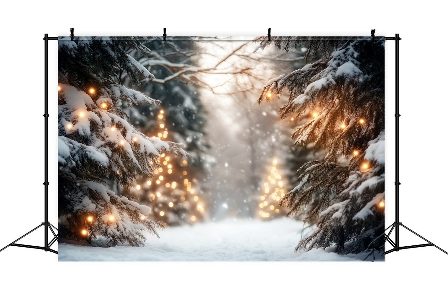 Winter Wonderland Backdrop Snowy Pine Light Pathway Winter Backdrops UK LXX510-76