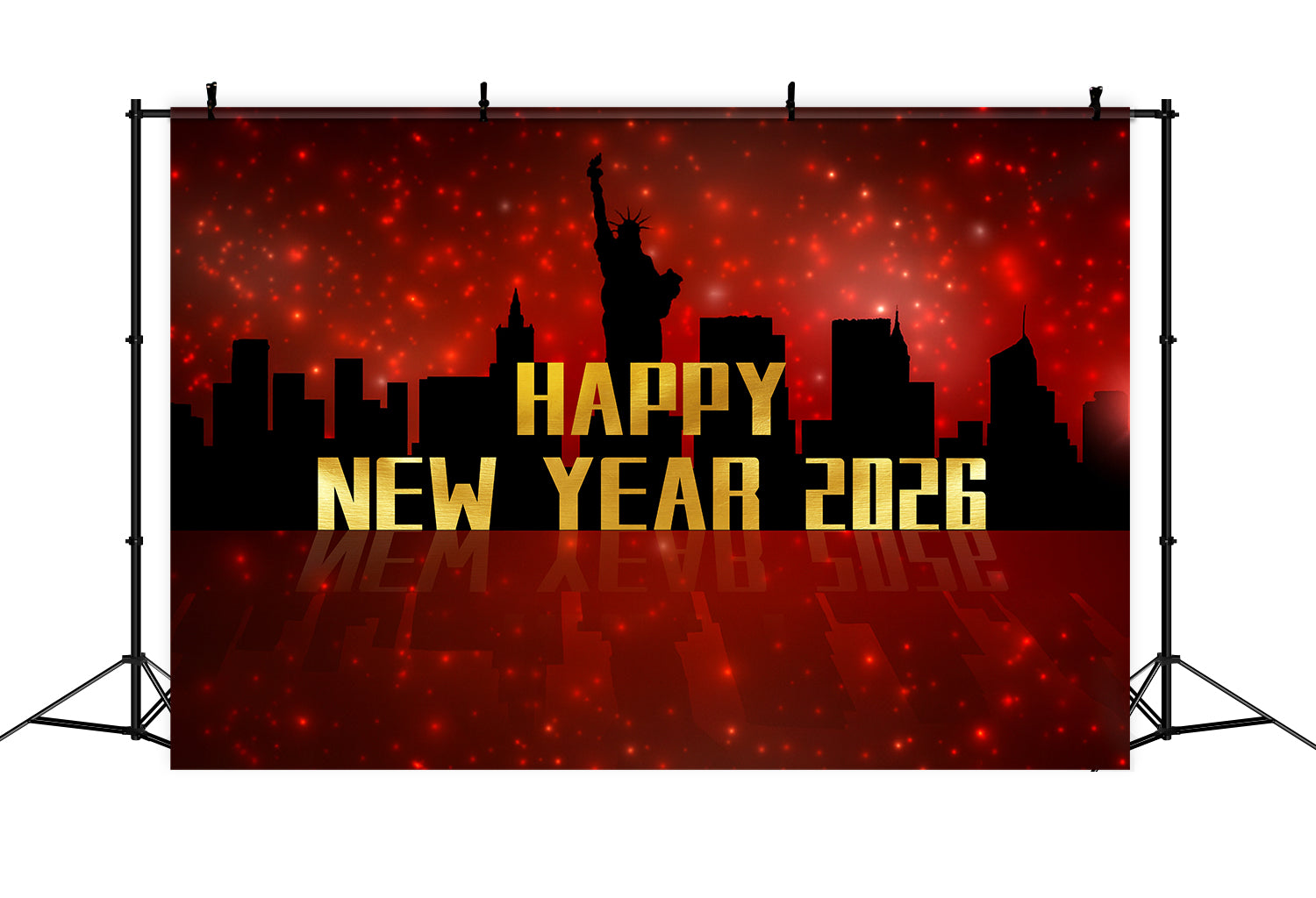 New Years Photo Backdrop Liberty Statue Silhouette New Years Photo Backdrop UK LXX510-9