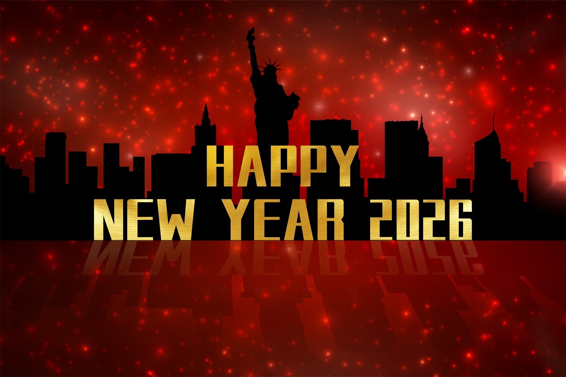 New Years Photo Backdrop Liberty Statue Silhouette New Years Photo Backdrop UK LXX510-9