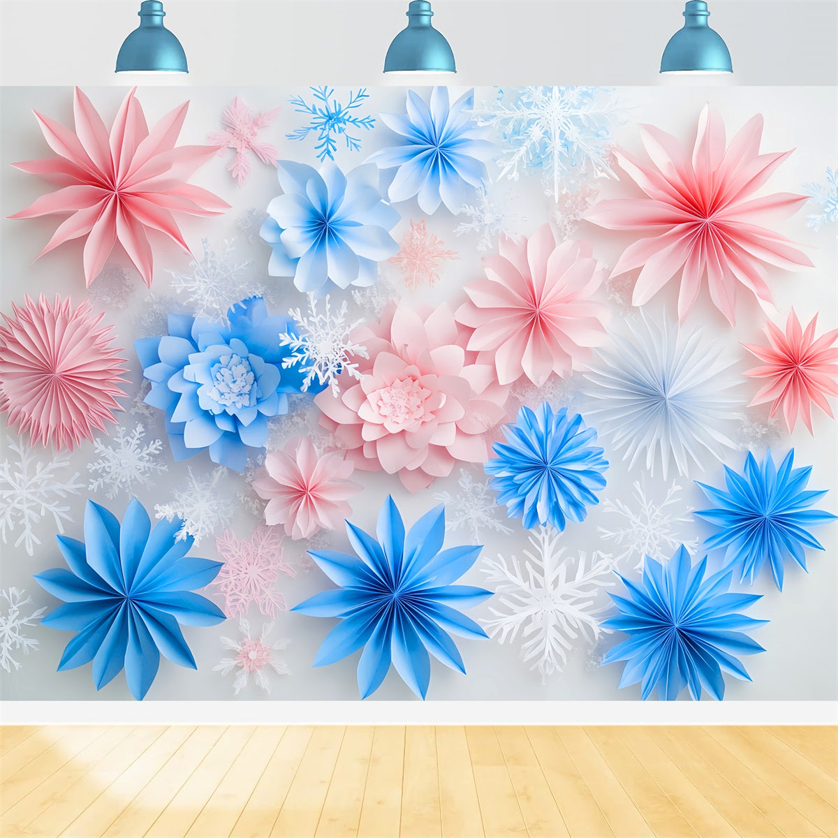Winter Photography Backdrops Frosted Paper Floral Dream Winter Backdrop UK LXX510-97