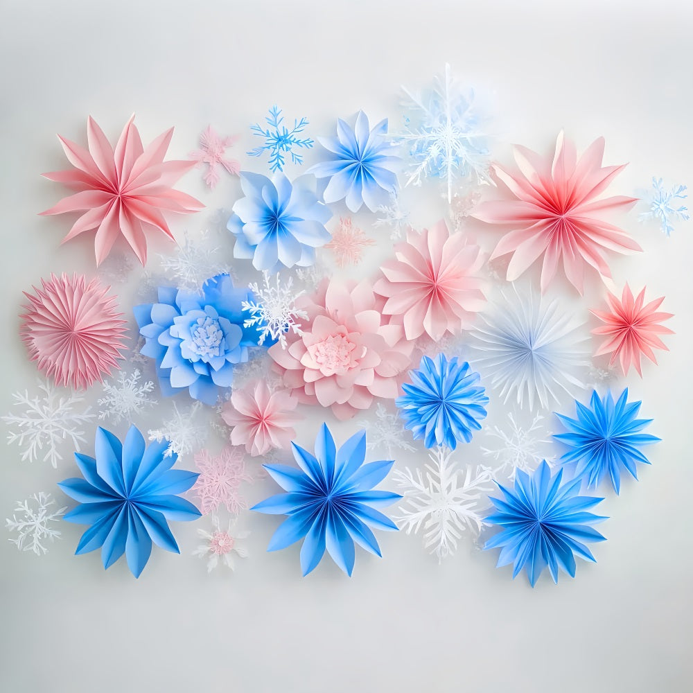Winter Photography Backdrops Frosted Paper Floral Dream Winter Backdrop UK LXX510-97