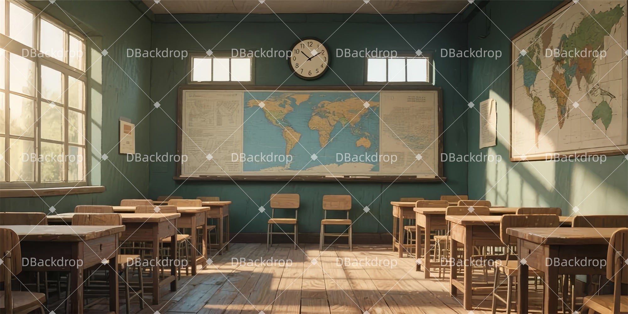 School Play Backdrops Vintage School Classroom Performance Backdrops UK LXX510-T23