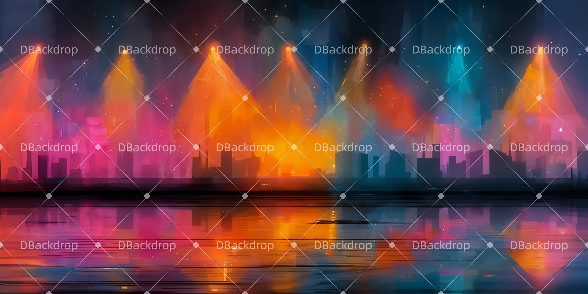 Broadway Stage Backdrop Vibrant Stage Theater Backdrop UK LXX510-T26