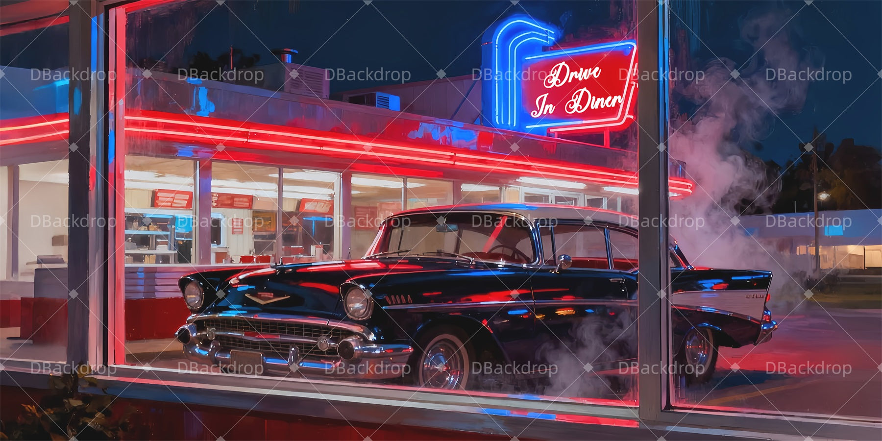 Theater Backdrop Drive-ln Diner Professional Stage Backdrops UK LXX510-T7