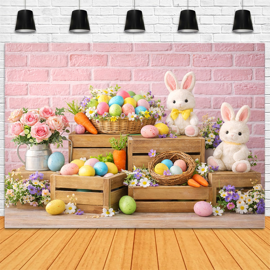 Bunny Backdrop Carrot Bundle Wooden Crate Easter Egg Backdrop UK LXX512-110