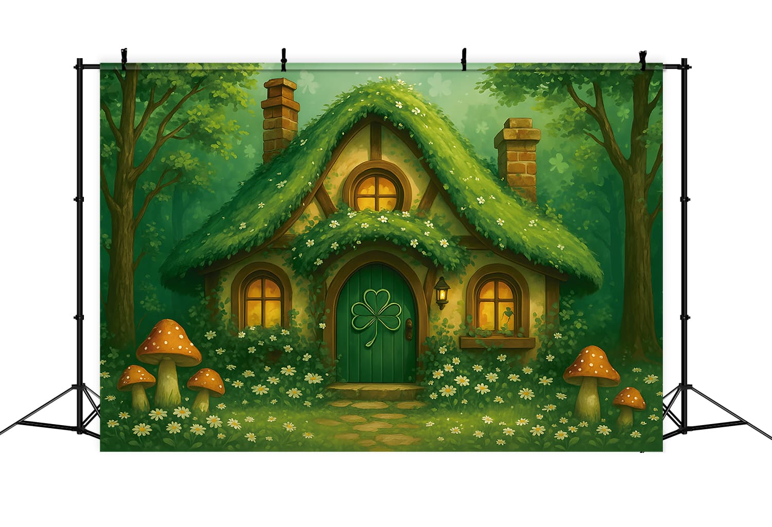 St Patricks Day Backdrops Lucky Clover Cottage Saint Patricks Day Backdrop UK LXX512-34