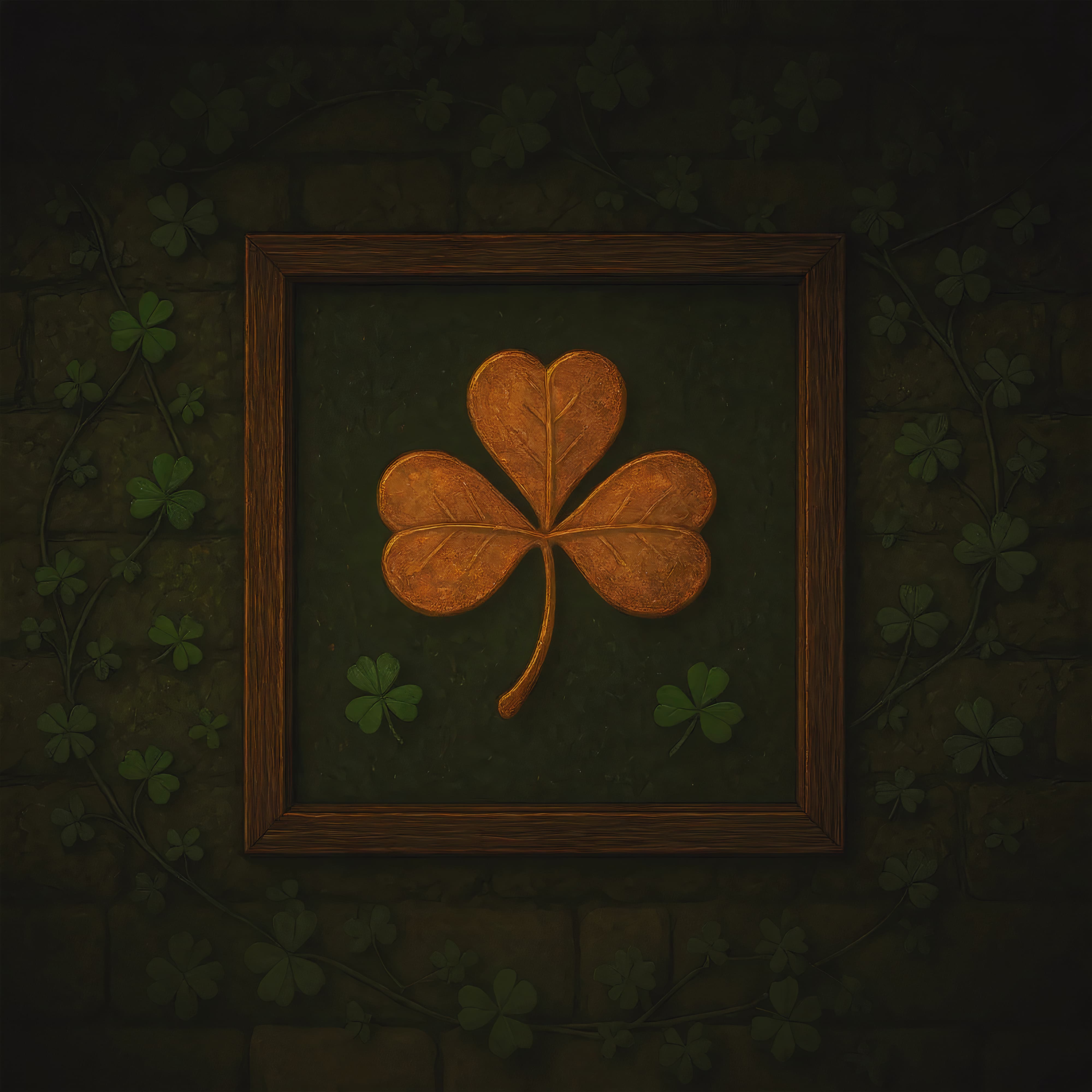 St Patrick Day Backdrop Rustic Clover Framed Emblem Lucky One Backdrop UK LXX512-37