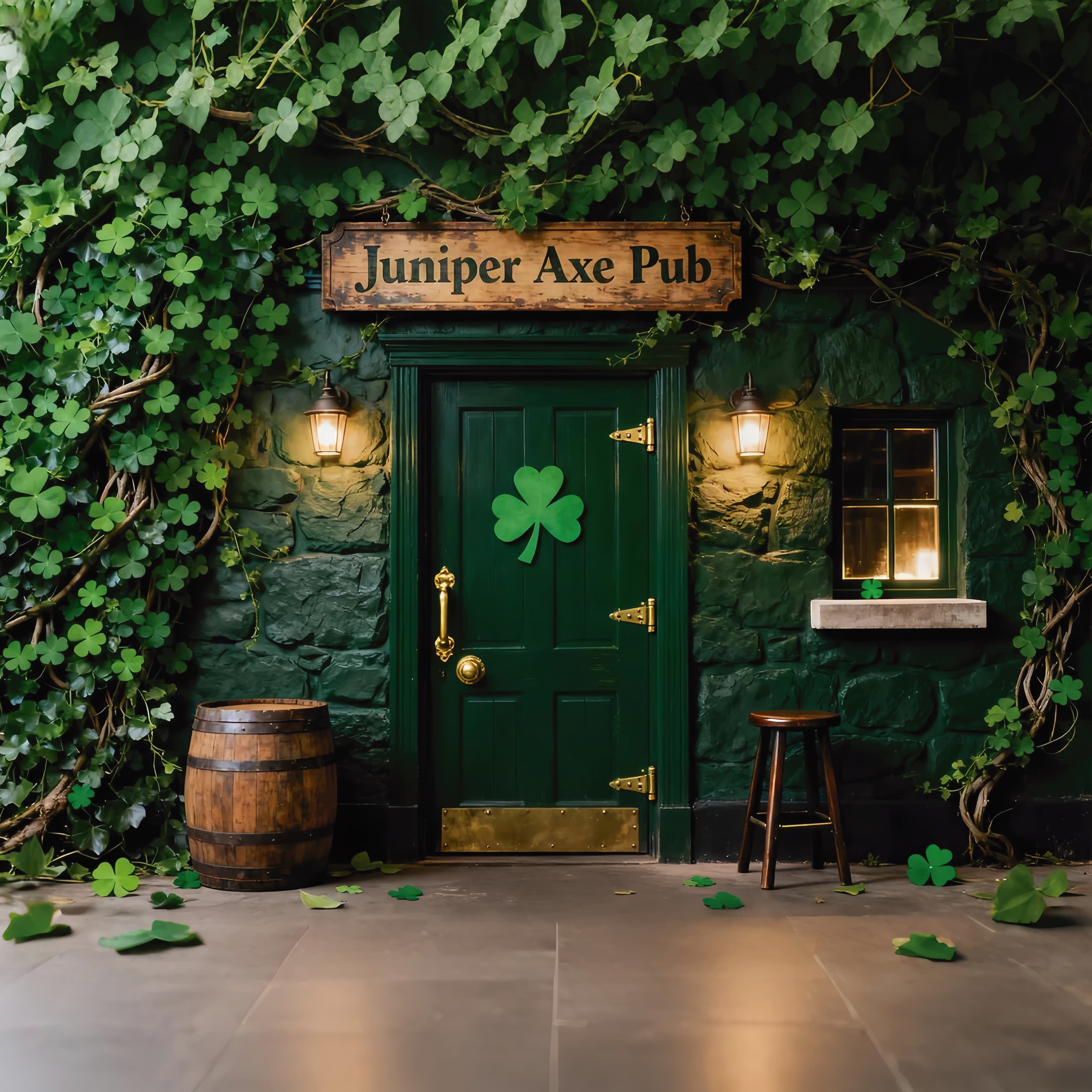 St Patrick's Day Photoshoot Backdrop Juniper Axe Pub Door Irish Backdrop UK LXX512-42